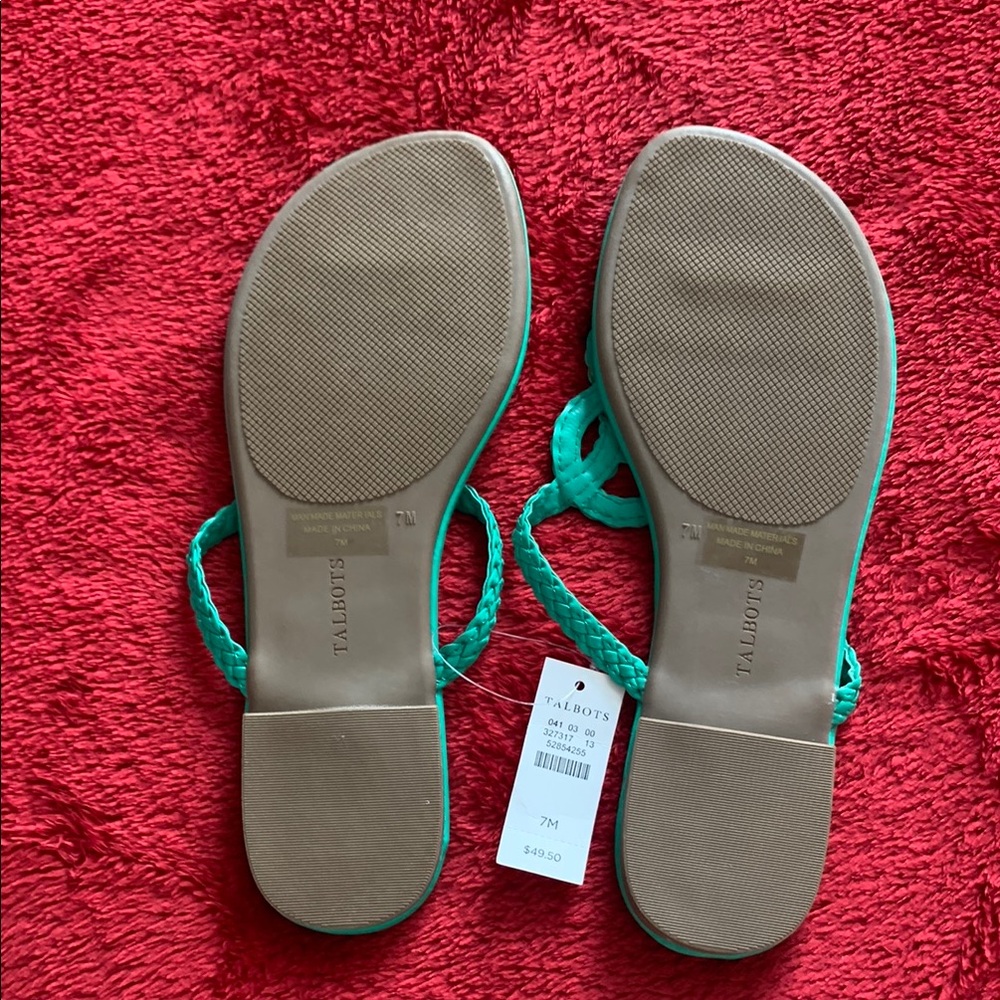 Talbots Green Sandals with Floral Accents - Picture 4 of 5